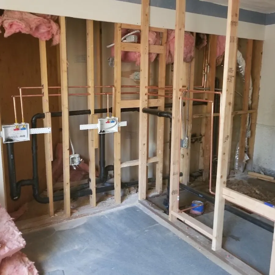 Copper pipe rough-in and plumbing installation in Saugus